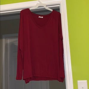Maroon Longsleeve Piko Top